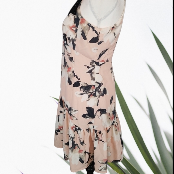 Aqua Floral Pattern Sleeveless Midi Dress. S - Picture 5 of 13